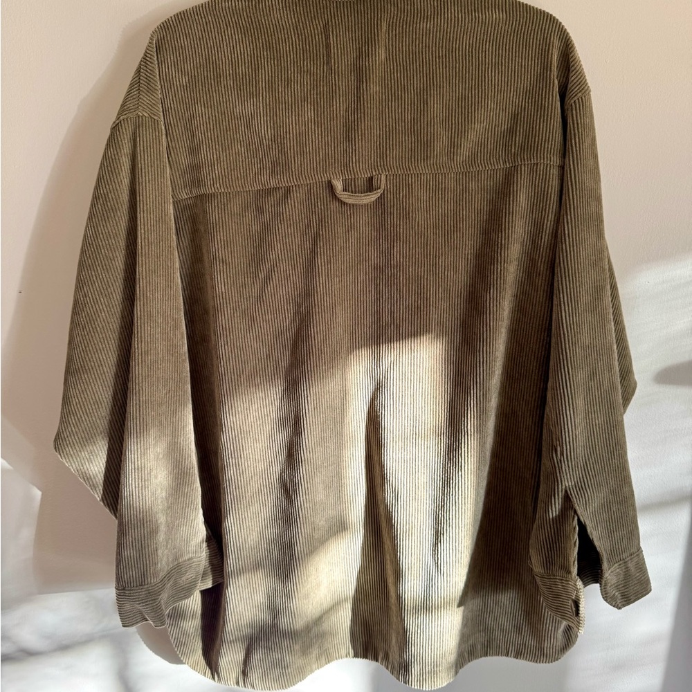 Ashley By 26 International Women's Oversized Corduroy Jacket - Army Green - Picture 2 of 3